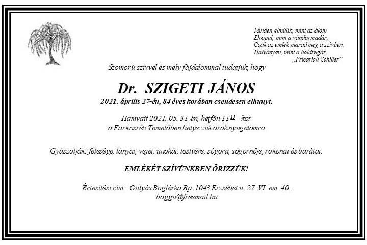 gyászjelentés