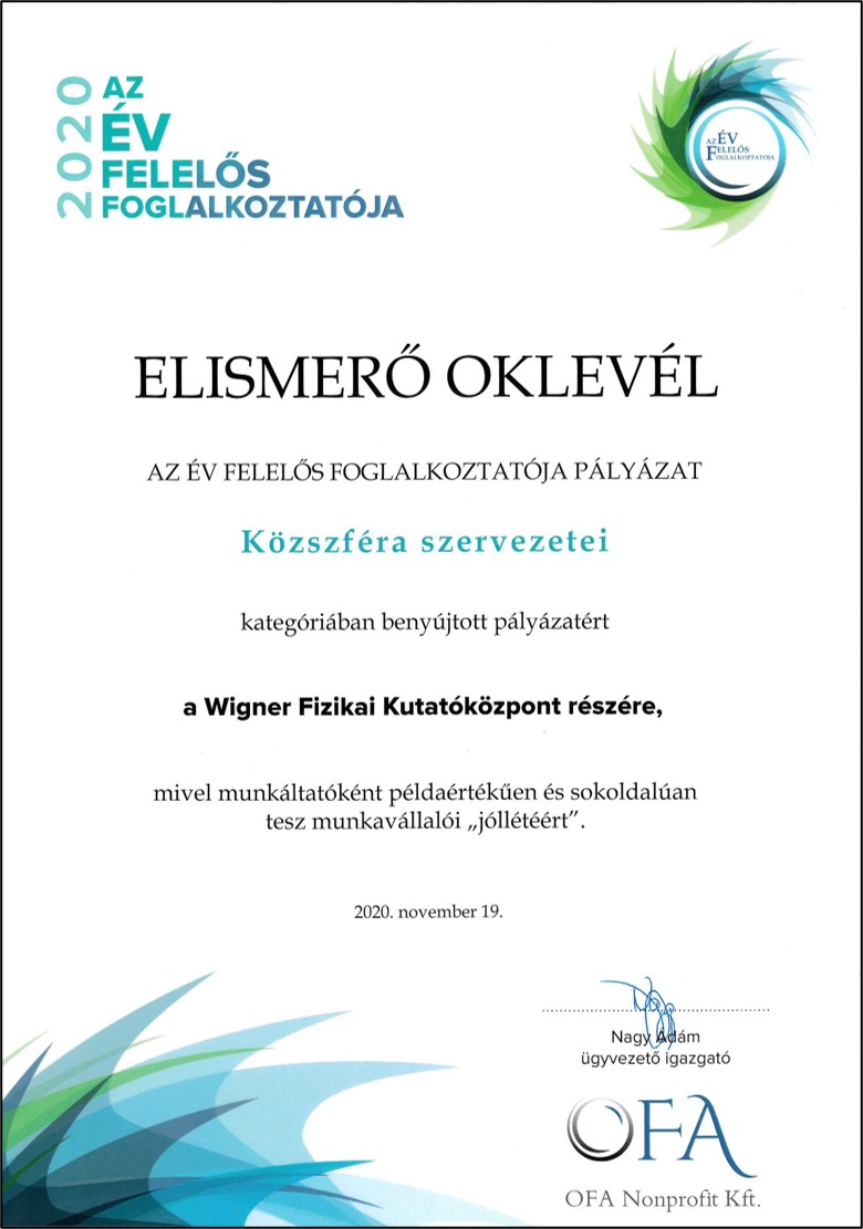 OFA oklevél